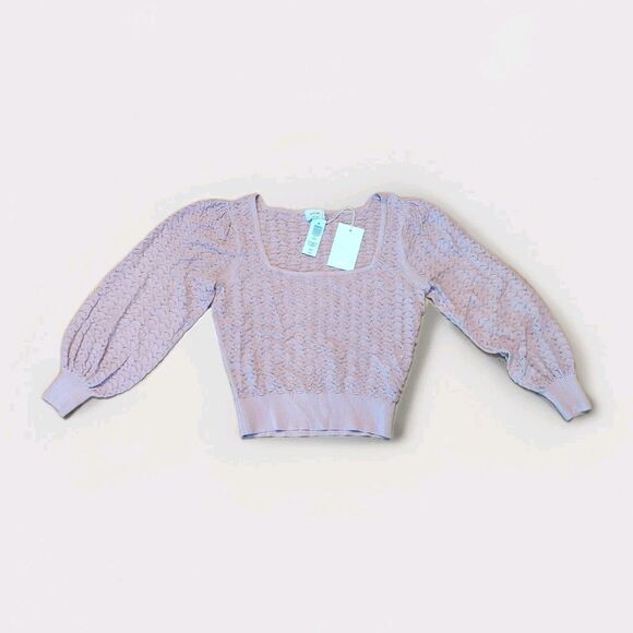 Aritzia Wilfred Top Shirt Womens XS Haiku Pink Mauve Square Neck Puff Sleeve - Picture 1 of 6